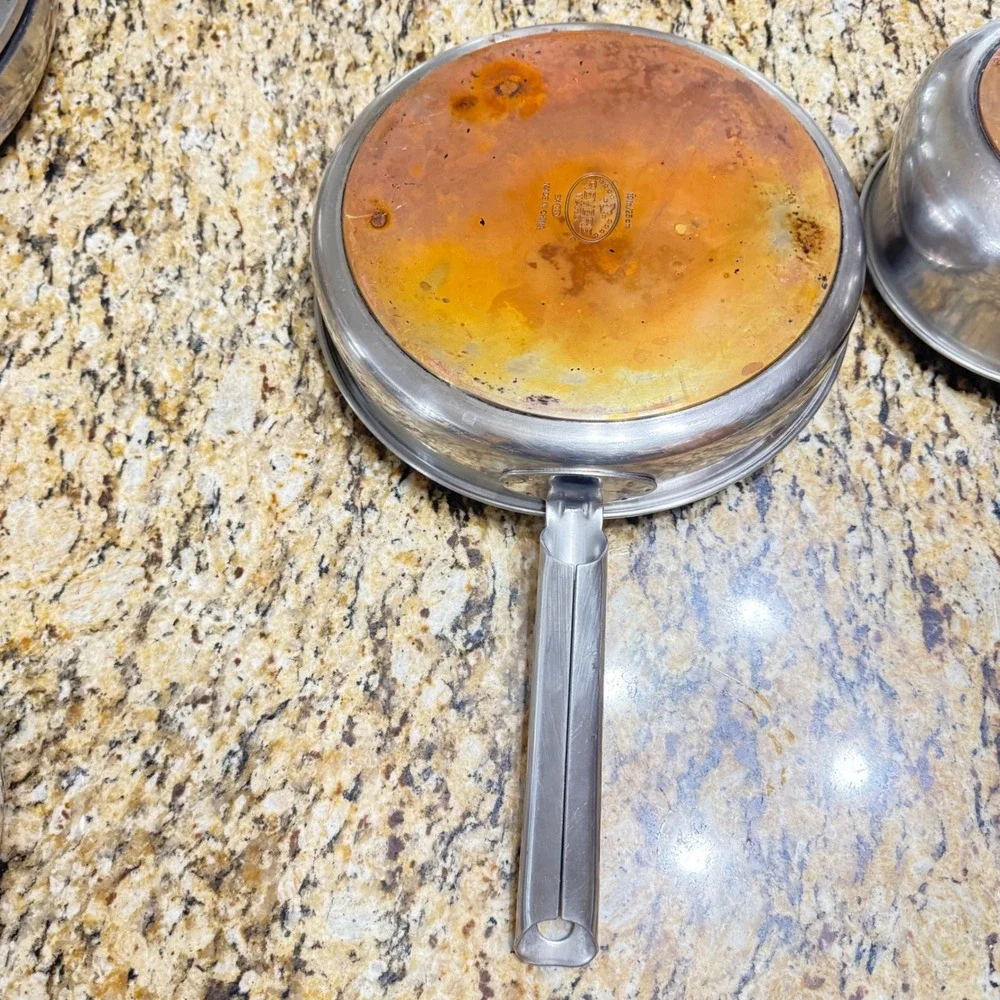 VTG Revere Ware‎ Copper Bottom Stainless Steel 10in Skillet and 1.5qt Saucepan